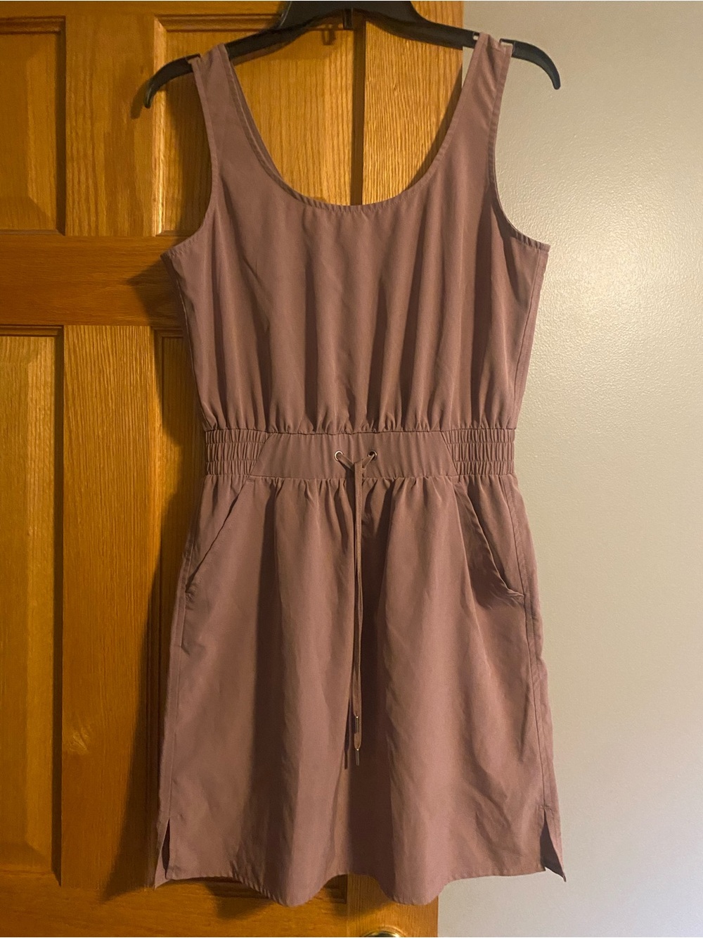 Calia Sleeveless Mauve Drawstring Waist Casual Dress